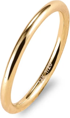 14K Gold Rings for Women, 1.68mm Thin Stackable Stacking Gold Vermeil Rings for Women Non Tarnish, Thumb Pinky Dainty Cute Band for Wedding/Engagement/Promise, Size 5 6 7 8 9 10