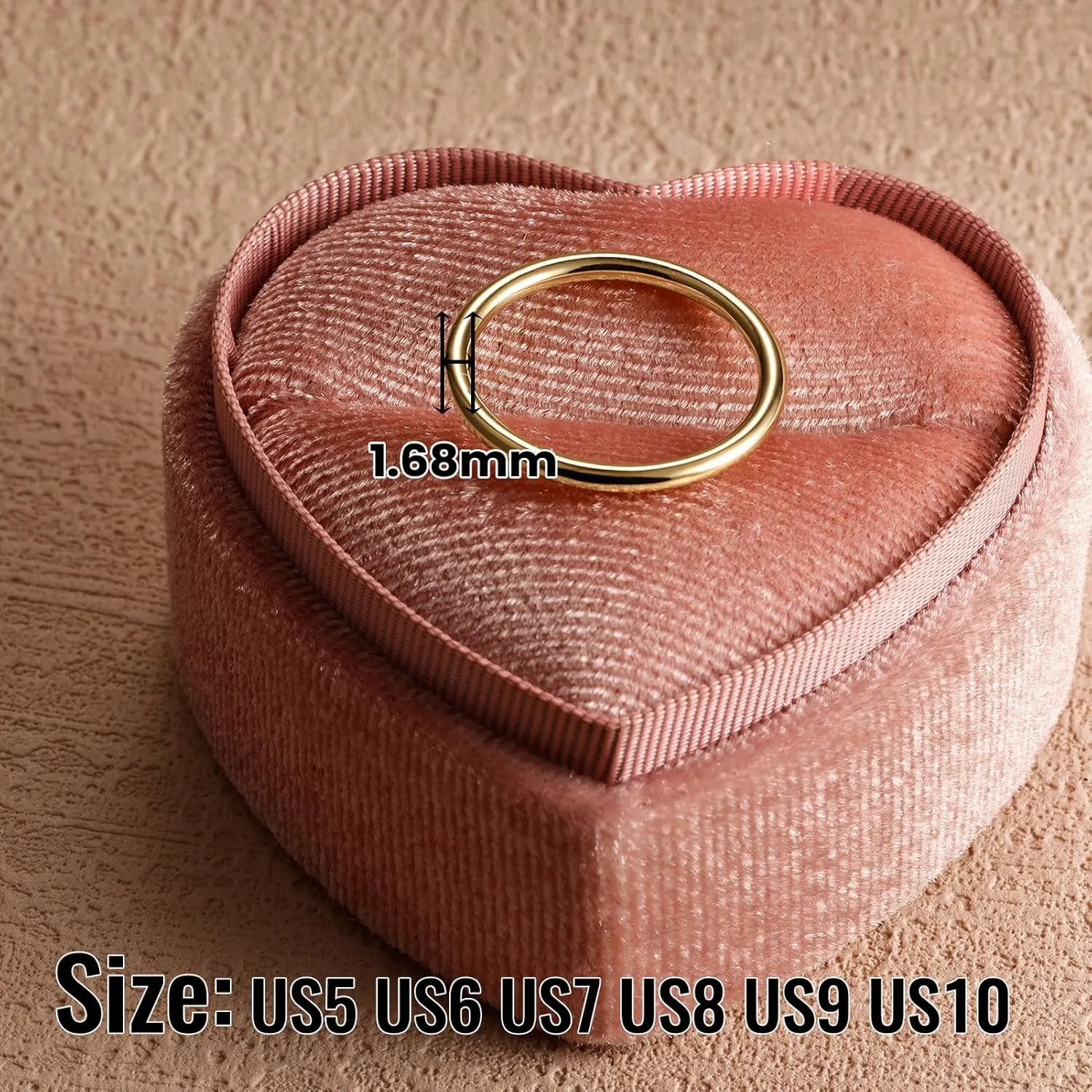 14K Gold Rings for Women, 1.68mm Thin Stackable Stacking Gold Vermeil Rings for Women Non Tarnish, Thumb Pinky Dainty Cute Band for Wedding/Engagement/Promise, Size 5 6 7 8 9 10