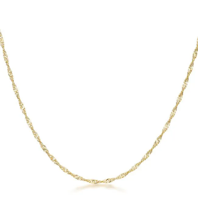 16 Inch Gold Twisted Fashion Chain