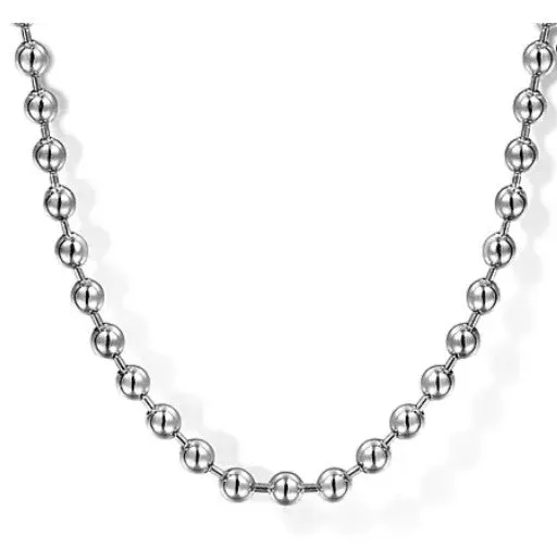 22 Inch 925 Sterling Silver 3mm Shotbead Chain Necklace by Gabriel and Co.
