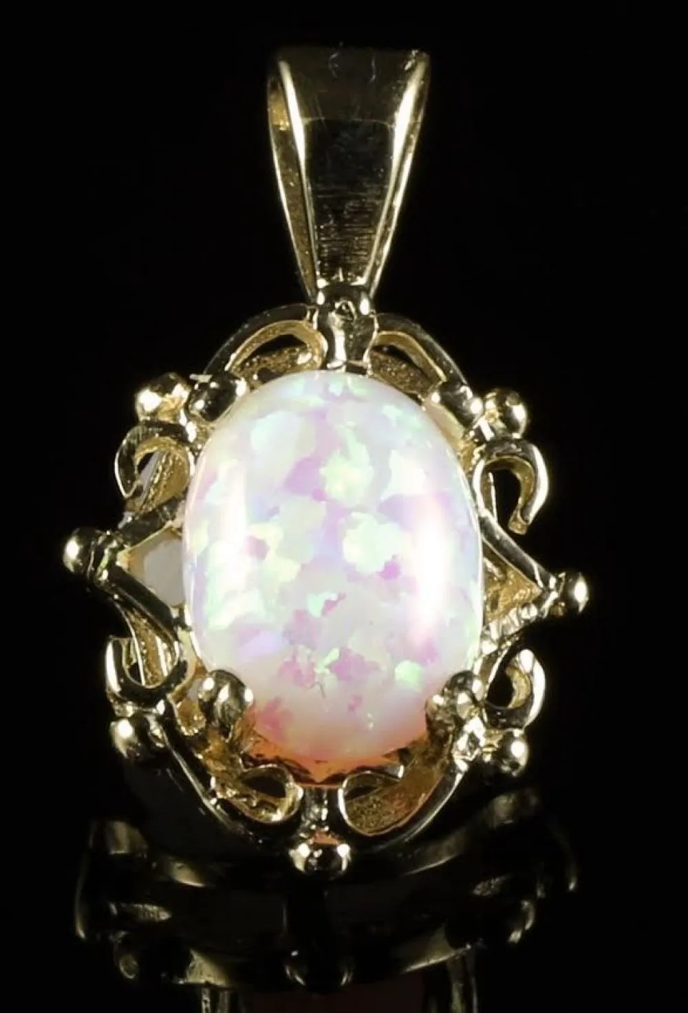 Antique Victorian Opal Pendant Fancy Pendant Set In 9Ct Gold