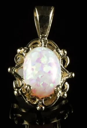 Antique Victorian Opal Pendant Fancy Pendant Set In 9Ct Gold