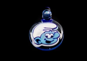 AVI Glass Character Themed Clumsy Smurf Pendant with Opal