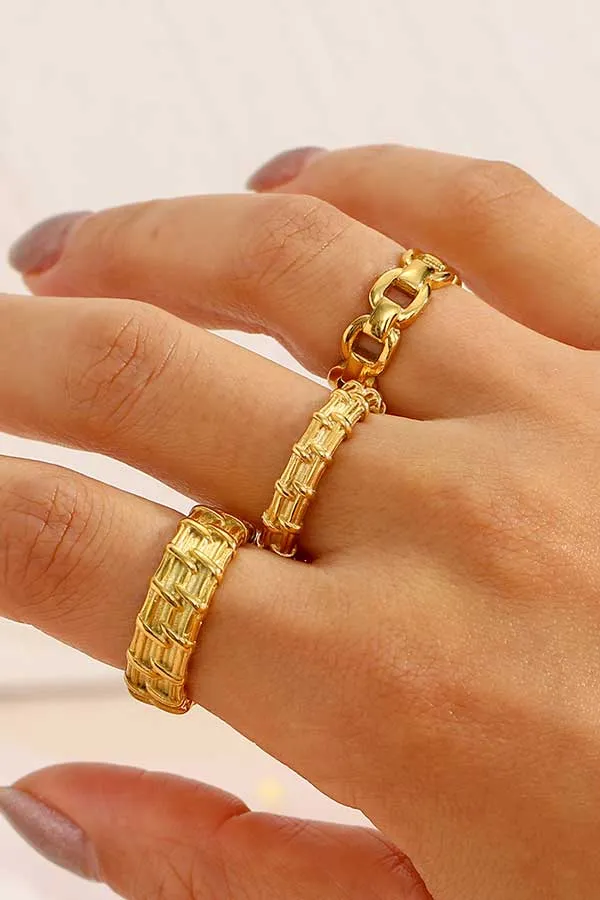 Braided Rattan Style Ring