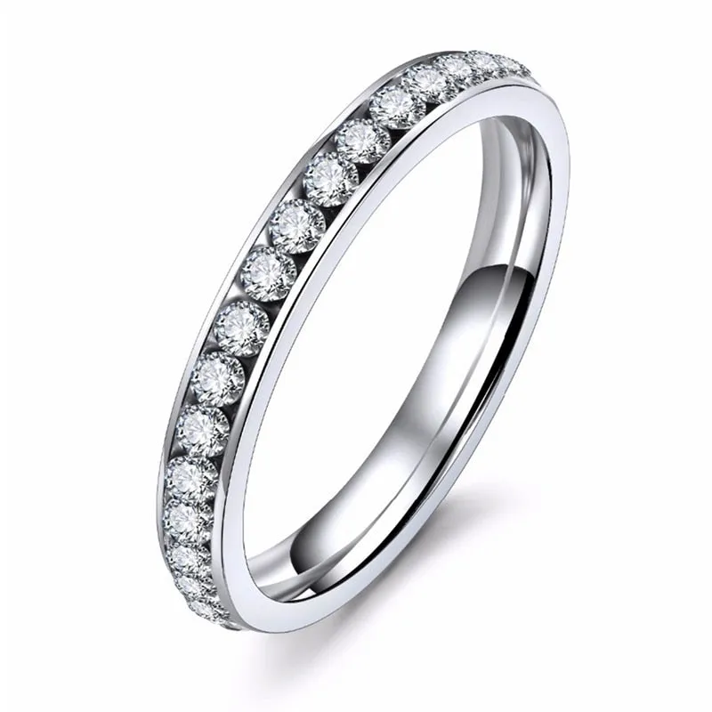 Fashion Crystal Heart Shaped Wedding Rings Women&#39;s Zircon Engagement Rings Glamour Jewelry
