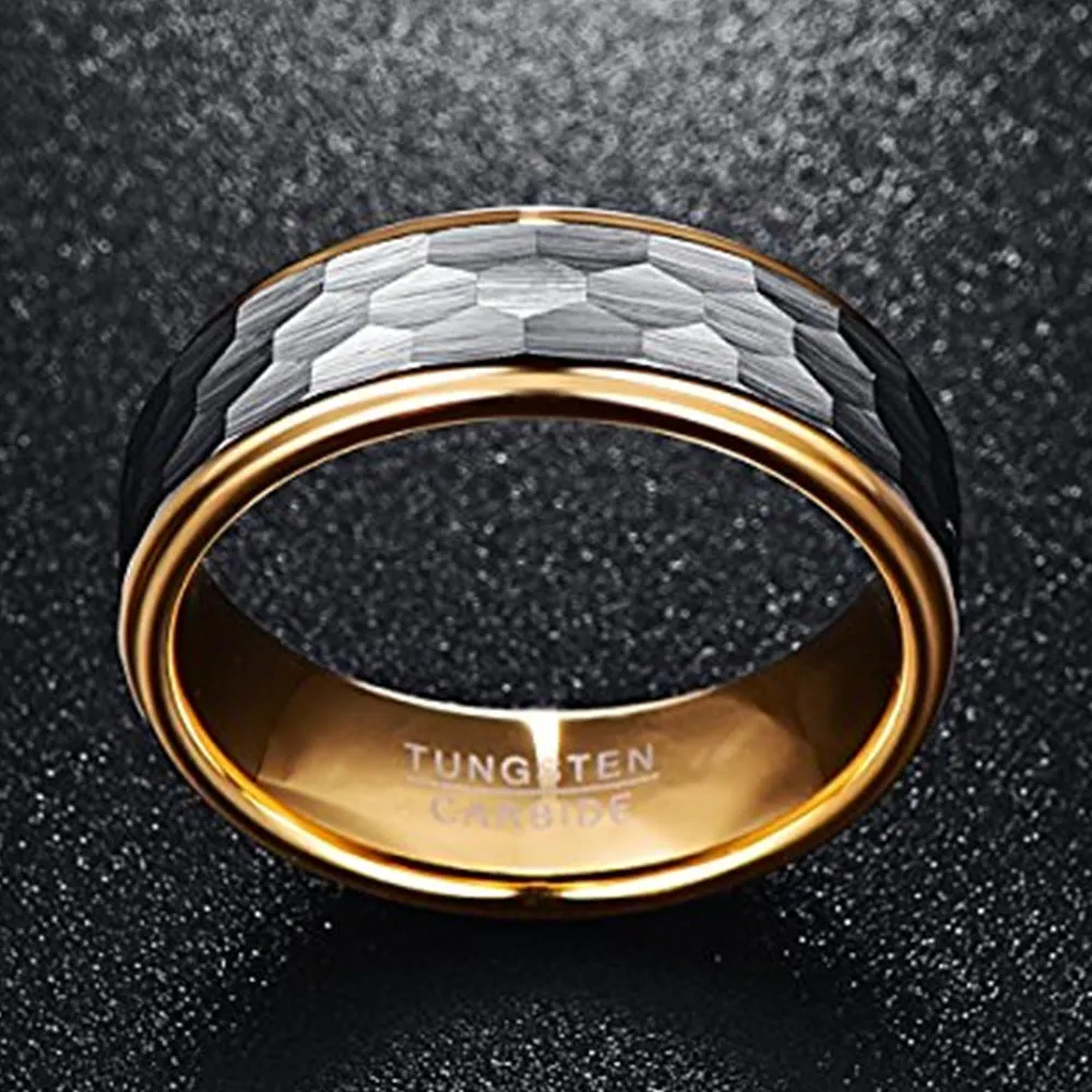 Fashion Hexagonal Gold-Plated Inner Ring