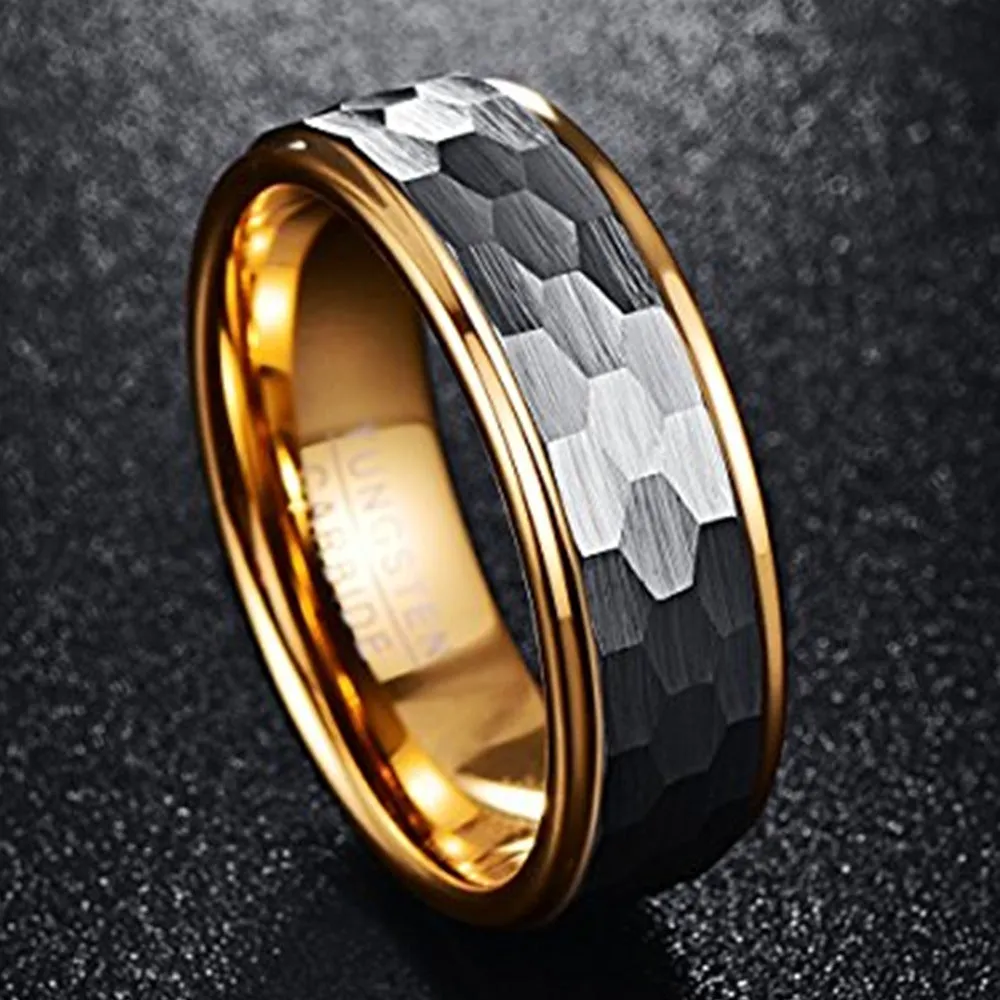 Fashion Hexagonal Gold-Plated Inner Ring