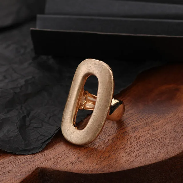 Fashion Irregular Thick Gold And Silver Color Ring