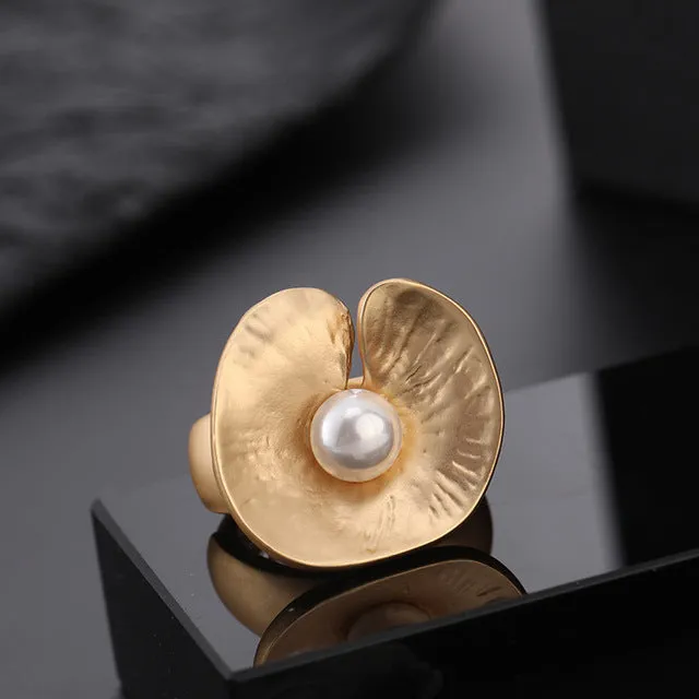 Fashion Irregular Thick Gold And Silver Color Ring