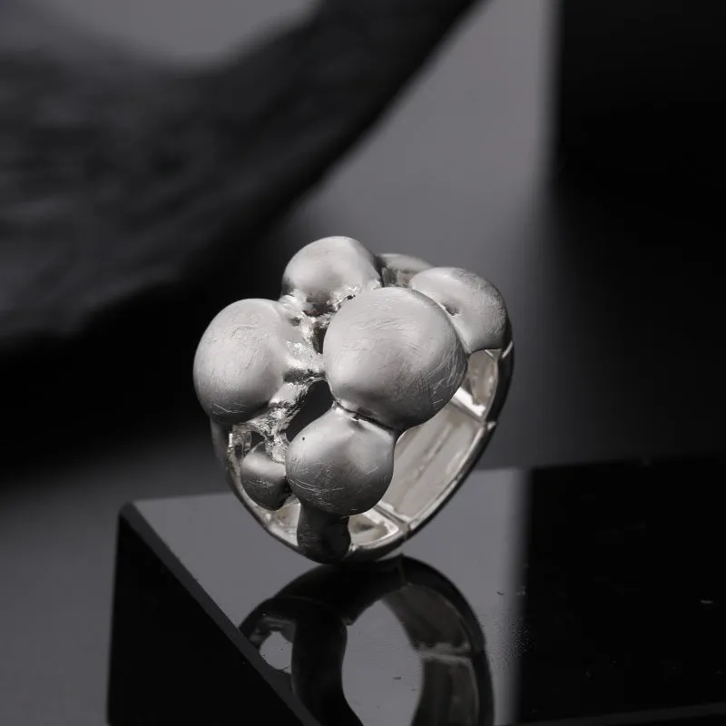 Fashion Irregular Thick Gold And Silver Color Ring