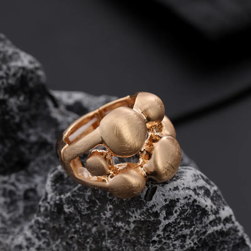 Fashion Irregular Thick Gold And Silver Color Ring