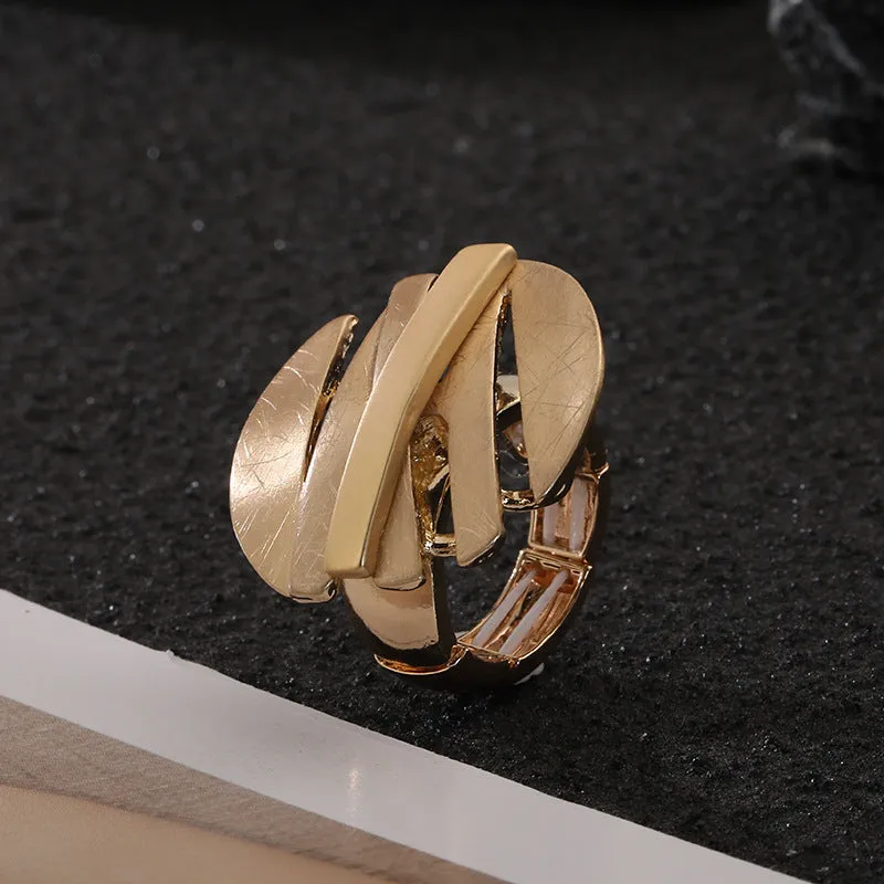 Fashion Irregular Thick Gold And Silver Color Ring