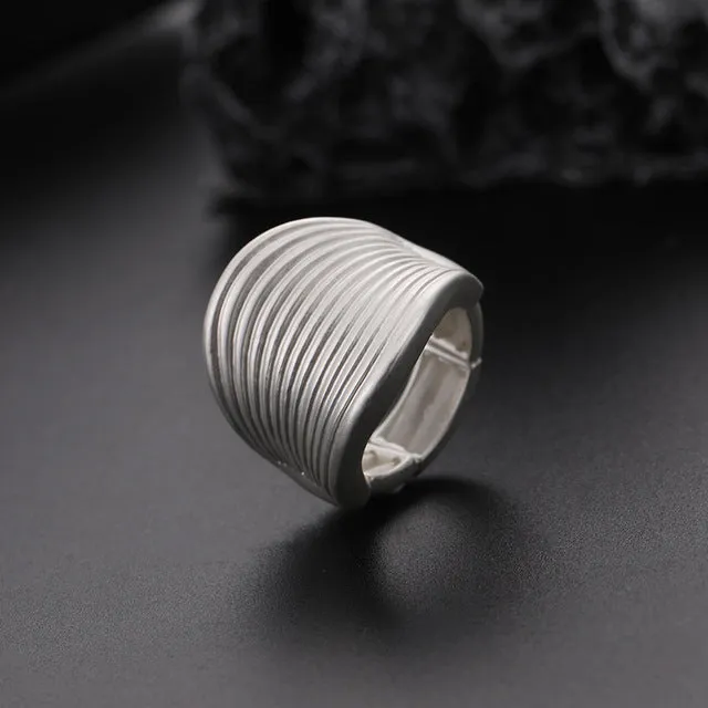 Fashion Irregular Thick Gold And Silver Color Ring