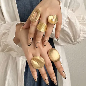 Fashion Irregular Thick Gold And Silver Color Ring