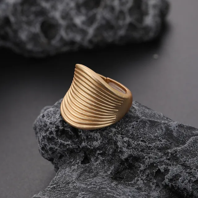 Fashion Irregular Thick Gold And Silver Color Ring