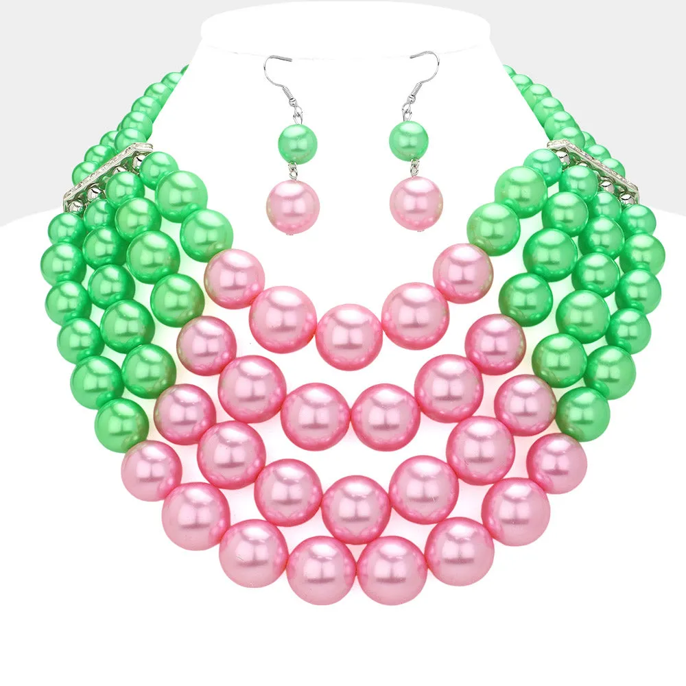 iLLASPARKZ 4Row Strand Pearl Necklace