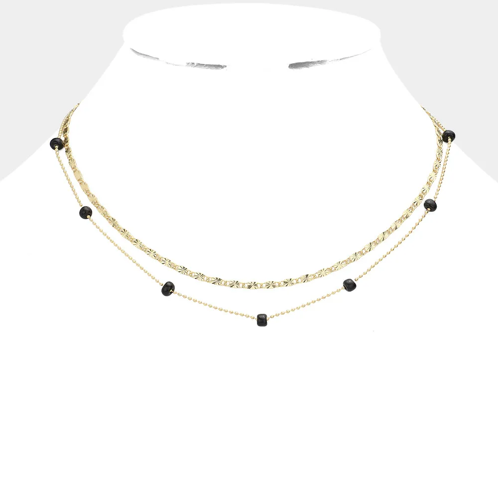 iLLASPARKZ Bead Station Double Layered Necklace