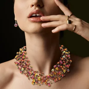 iLLASPARKZ Bubble Beaded Multi Layered Statement Necklace