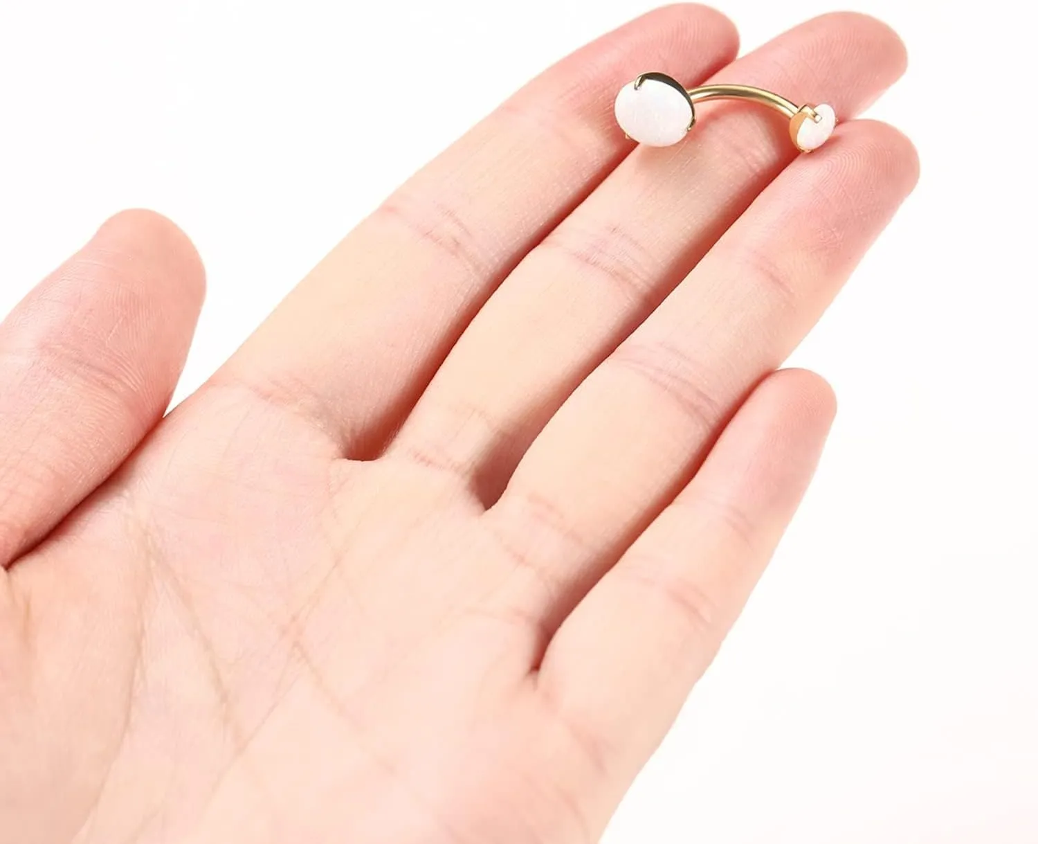 PEAKLINK Opal Belly Button Ring 10mm 14G Belly Jewelry Titanium Navel Ring Internally Threaded Belly Barbell Navel Jewelry Navel Belly Piercing Jewelry for Women