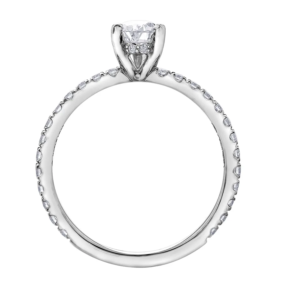 Pear Canadian Diamond Ring with Hidden Halo