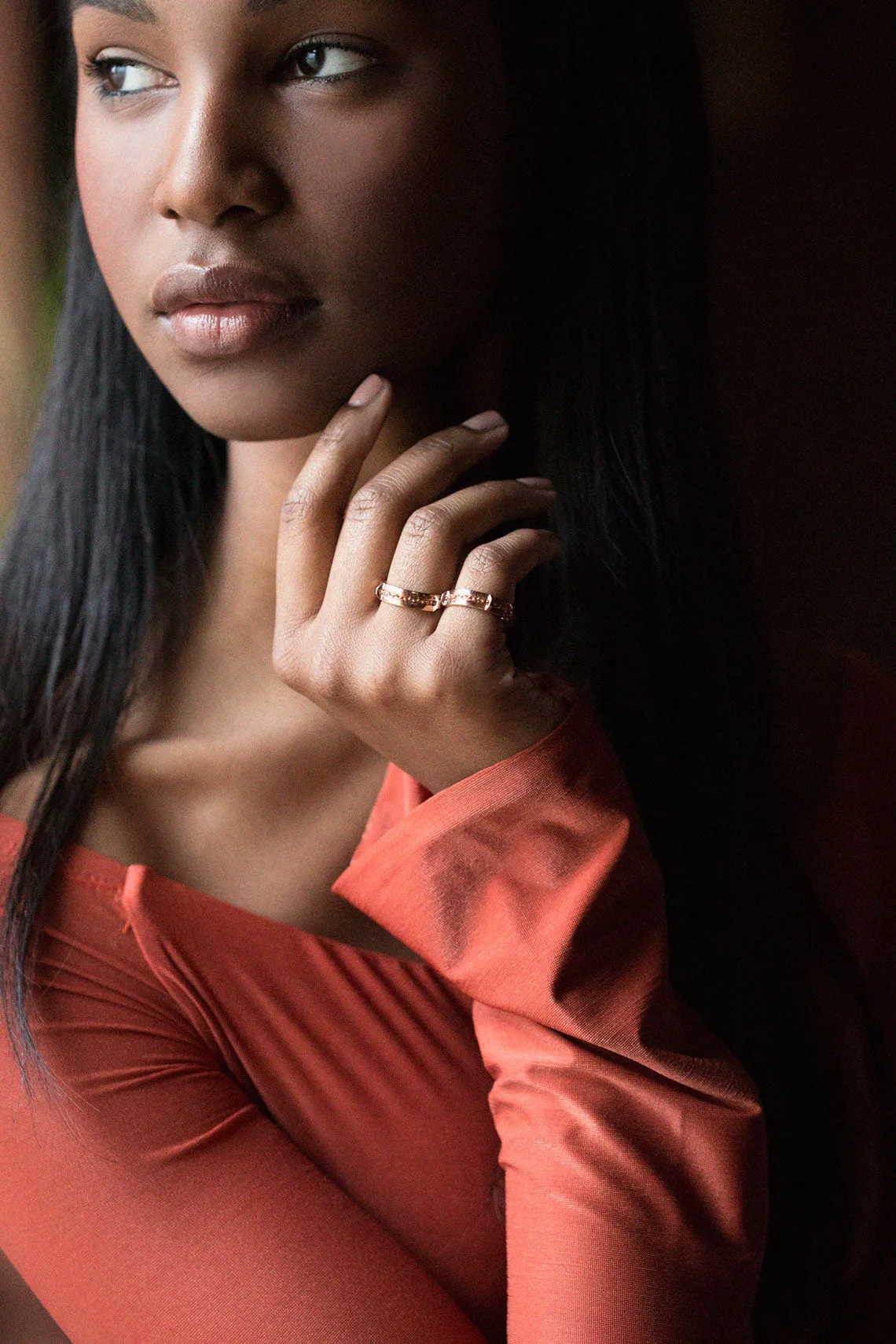 Rose Doublet 2 Finger Ring