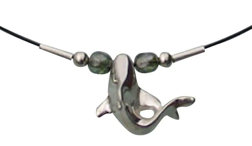 Sculptural Sterling Silver Ocean Themes Pendants Finished with Glass Beads