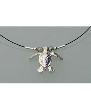 Sculptural Sterling Silver Ocean Themes Pendants Finished with Glass Beads