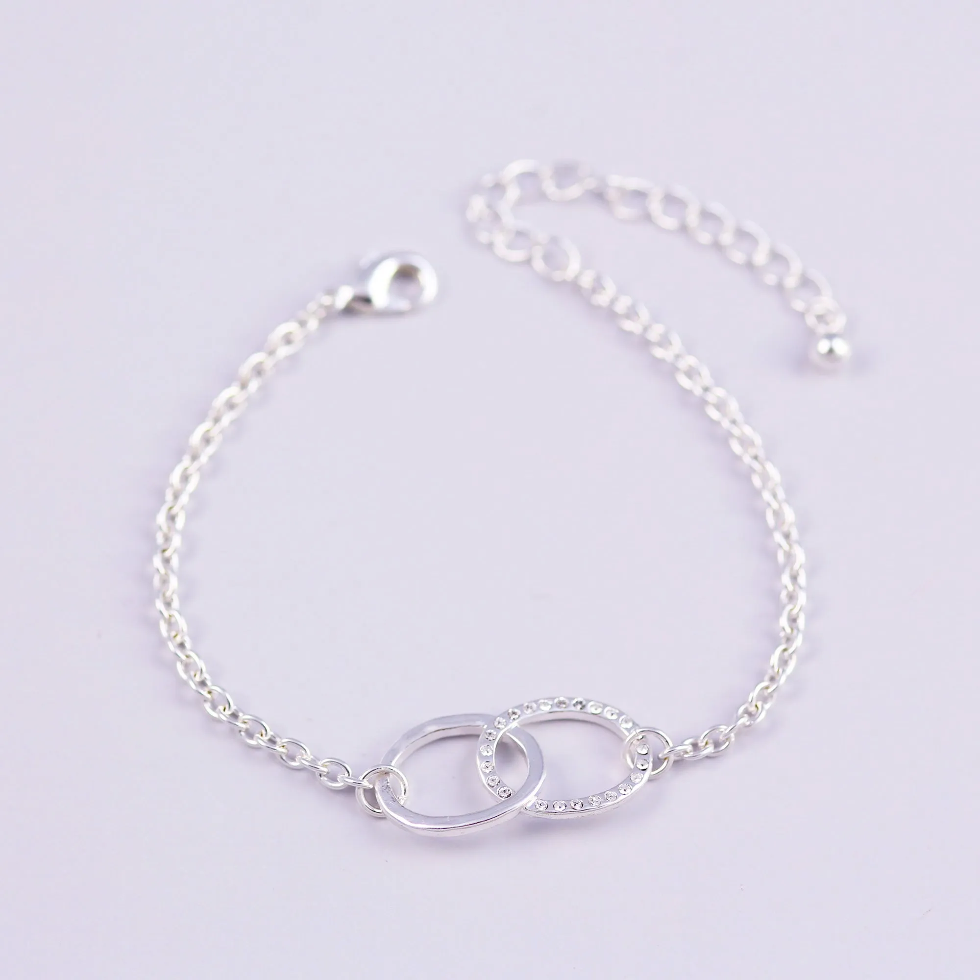 Silver & Crystal Bridal Infinity Bracelet
