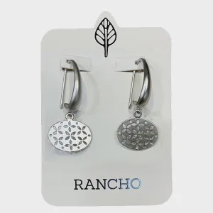 Silver Large Chunky Hook & Oval Drop Earrings