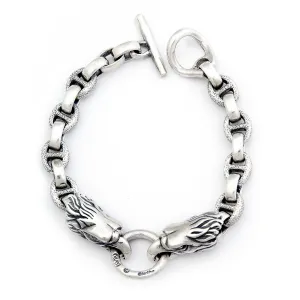 Small Hammered Boat Link Eagle Bracelet