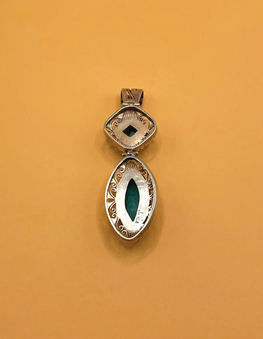 Sterling Sliver Tibetan Turquoise Pendent