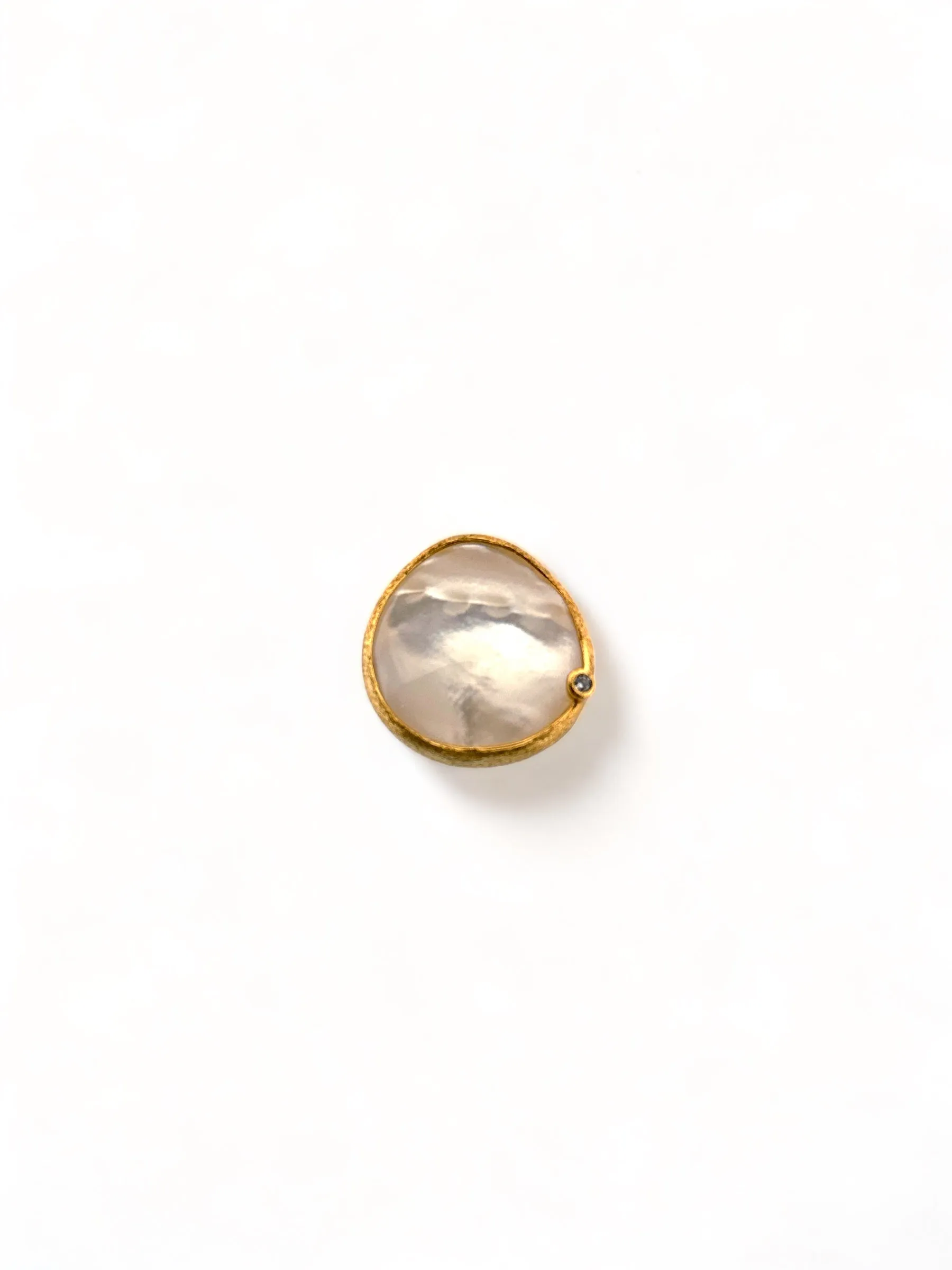 Teardrop Mother Of Pearl And Diamond Statement Ring