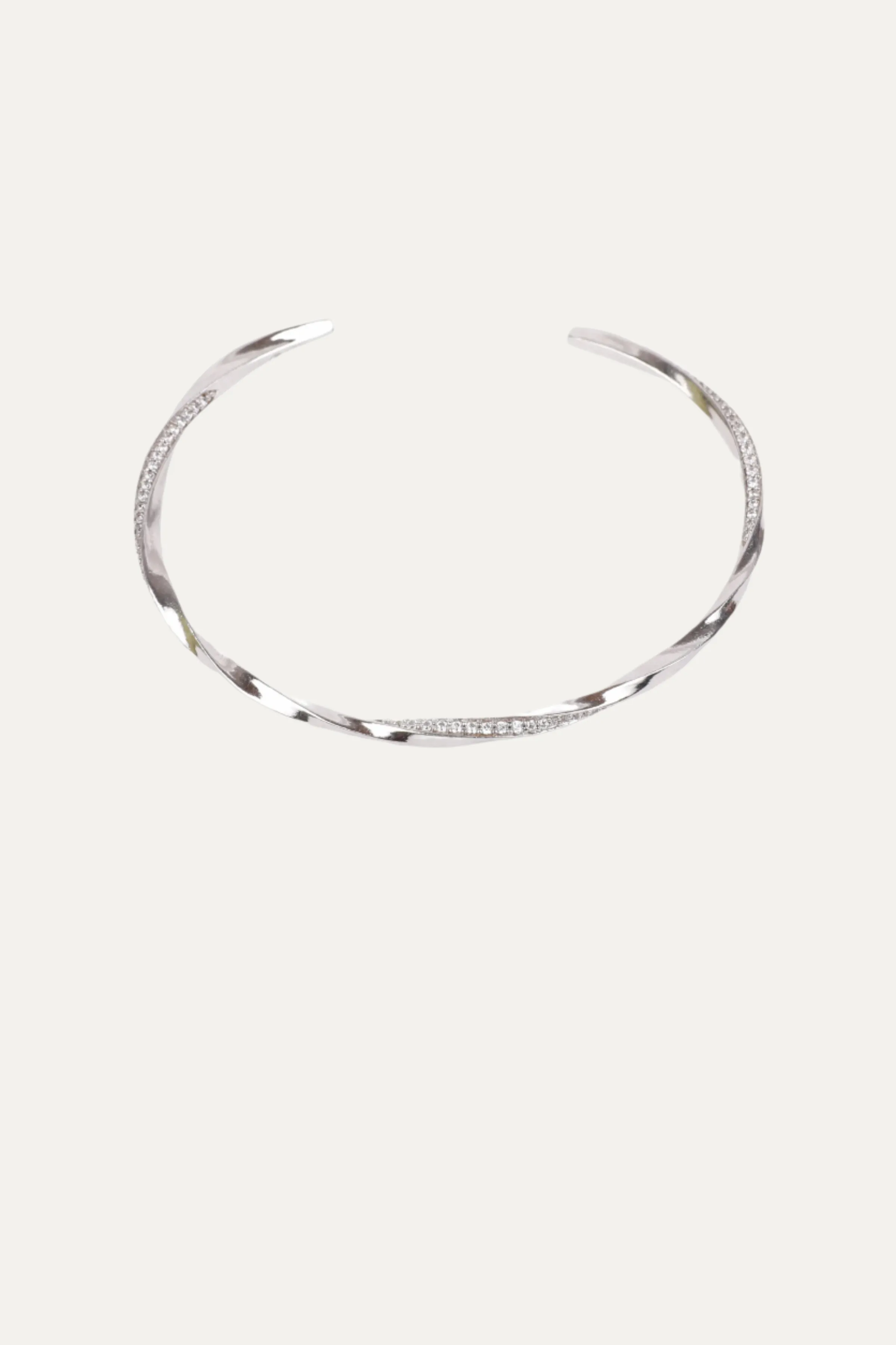 Twist Pave Cuff Silver
