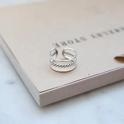 Women's 925 Sterling Silver Retro Adjustable Ring