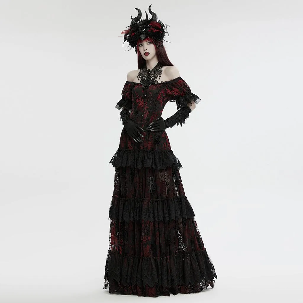 Women's Gothic Floral Embroidered Beaded Neckwear