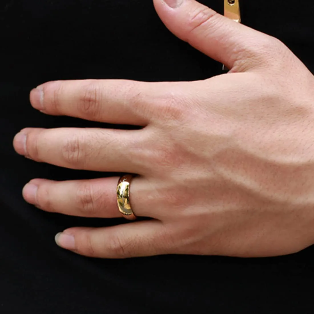 Yellow Chimes Rings for Men and Boys | Gold Plated Ring for Men | Finger Band Mens Ring | Stainless Steel Rings for Men | Birthday Gift for Men and Boys Anniversary Gift for Husband