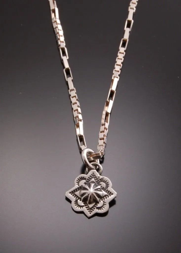 ZBM Stamped Silver Pendant ~ OLD STYLE PAWN ~ DESIGN BY ERICK BEGAY            TO41L